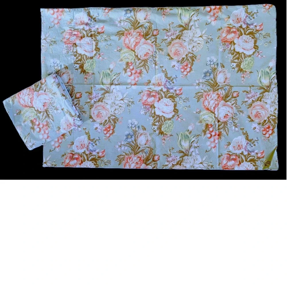 Ralph Lauren Floral Pillow Sham in Pastel Blue, Pink, Cream